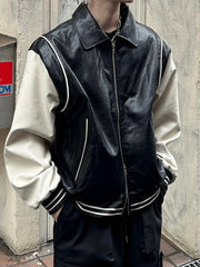 受注制【Chikashitsu +】leather piping jacket (2color)