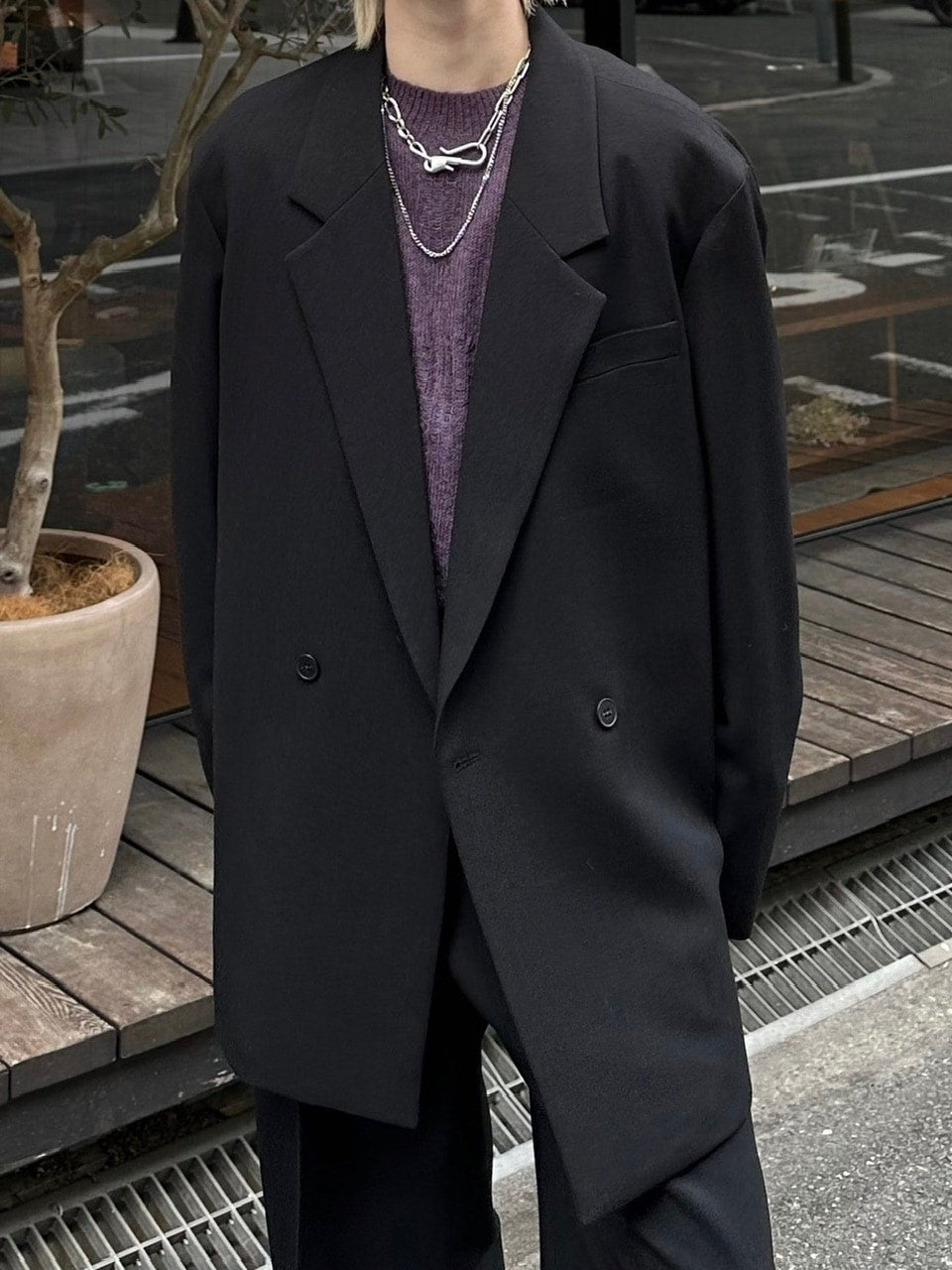 受注制【Chikashitsu +】set up overfit double jacket (3color)