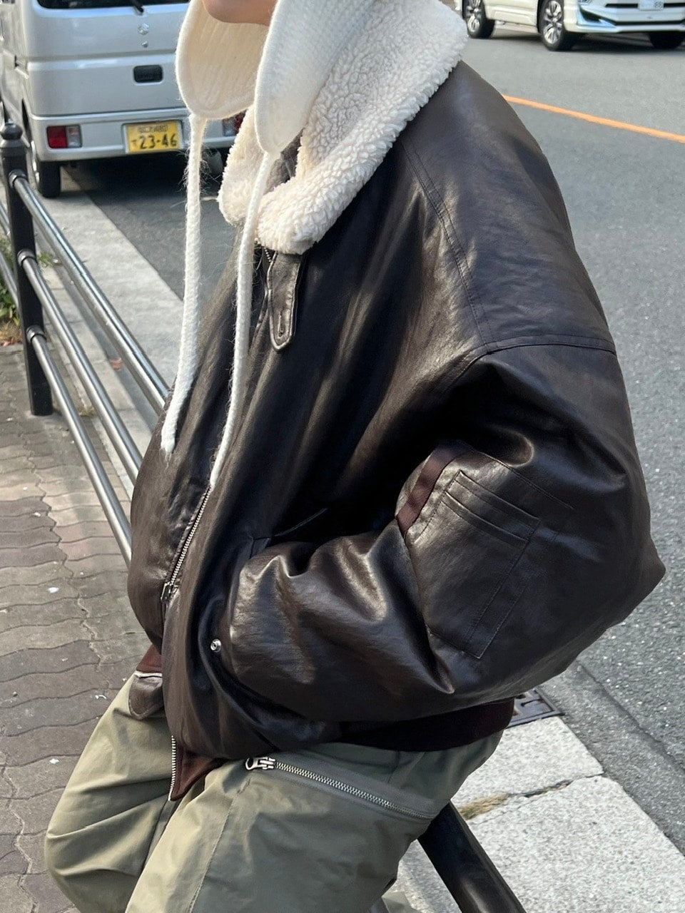 Chikashitsu +】leather bomber mustang jacket (2color) – PRESSING