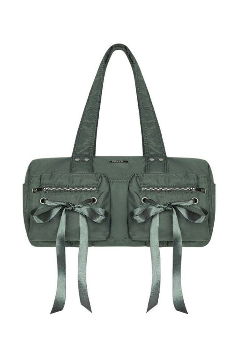 【NOT KNOWING】Double Ribbon Cargo Duffle Bag