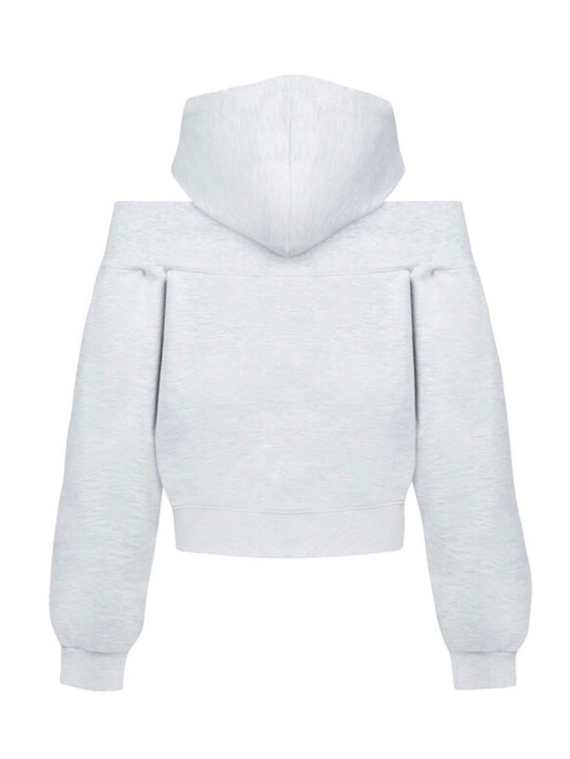 【NOT KNOWING】Open Shoulder Zip Up Hoodie / 【ノットノーイング】オープンショルダージップアップパーカー