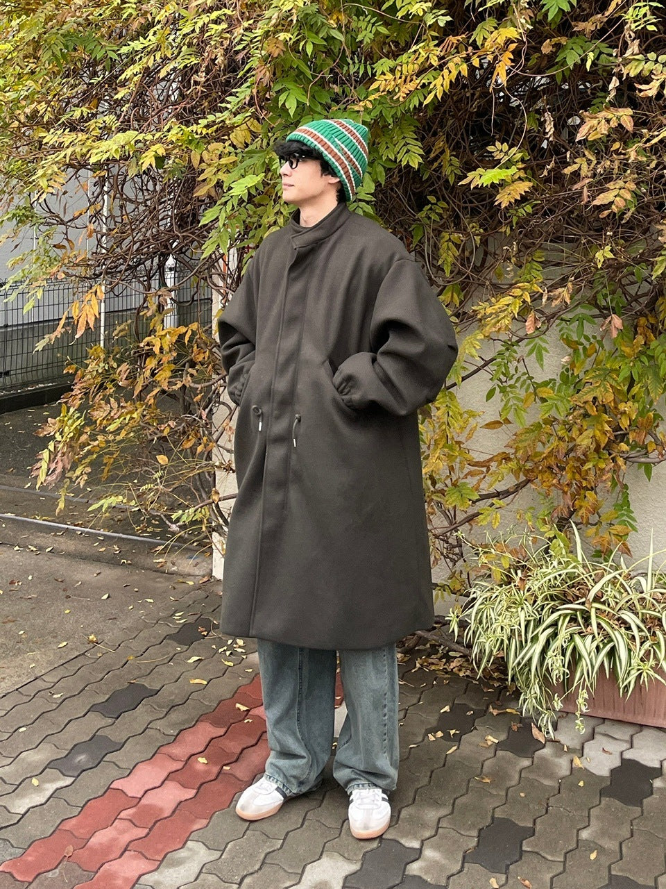 受注制【Chikashitsu +】high neck volume arm coat (2color)