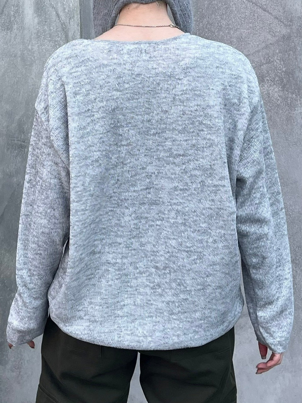 【Chikashitsu +】unisex over knit (4color) / 【チカシツプラス】ユニセックスオーバーサイズ長袖ニット