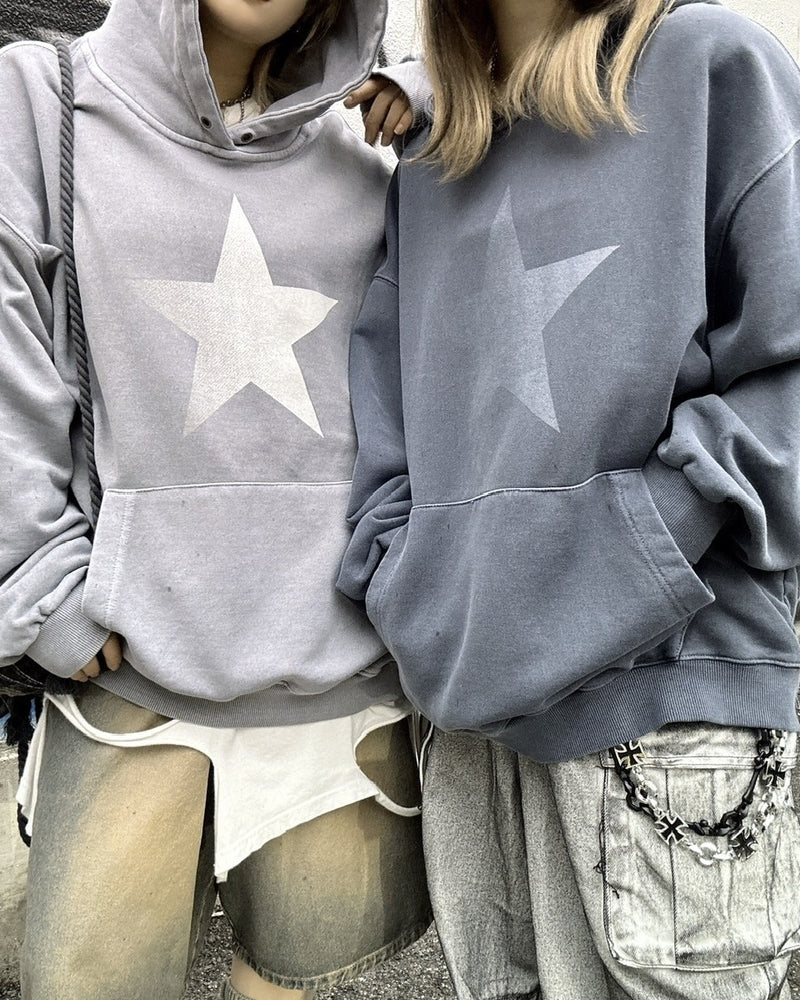 受注制【Never mind the XU】fade star hoodie (3color)
