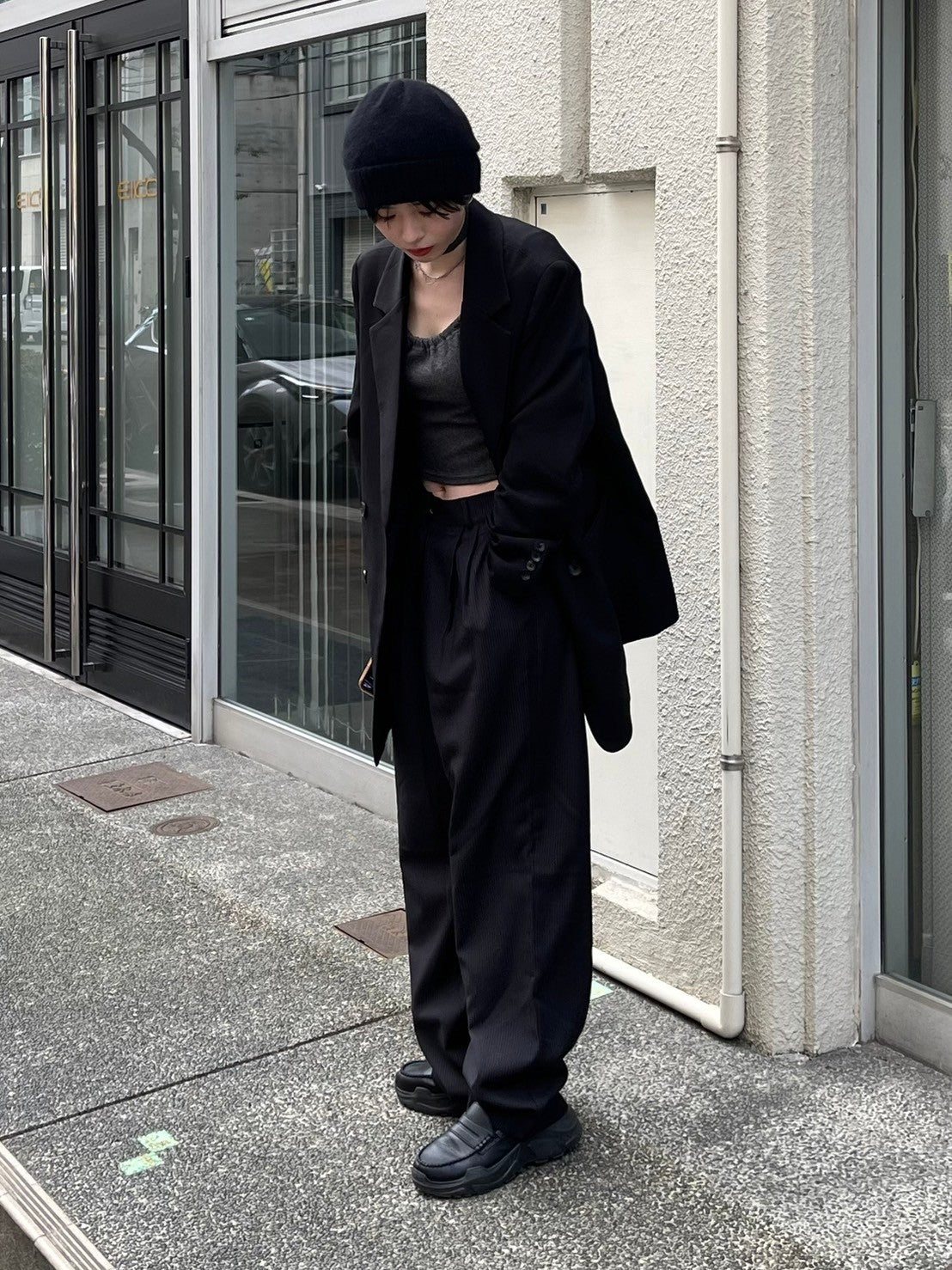 【Chikashitsu + LADIES】shirring cropped tops (3color)