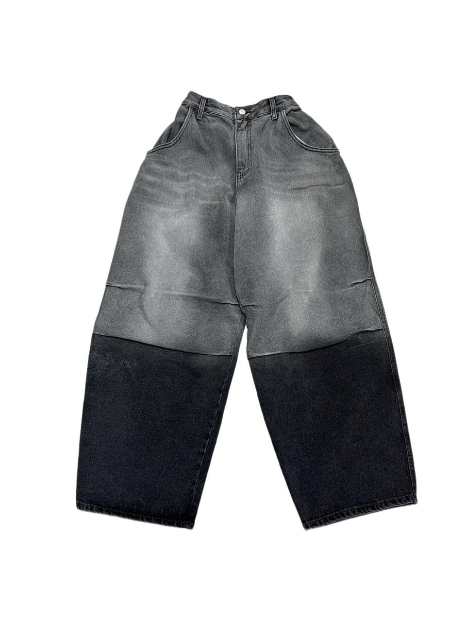 受注制【Never mind the XU】gradation denim easy pants (2color)