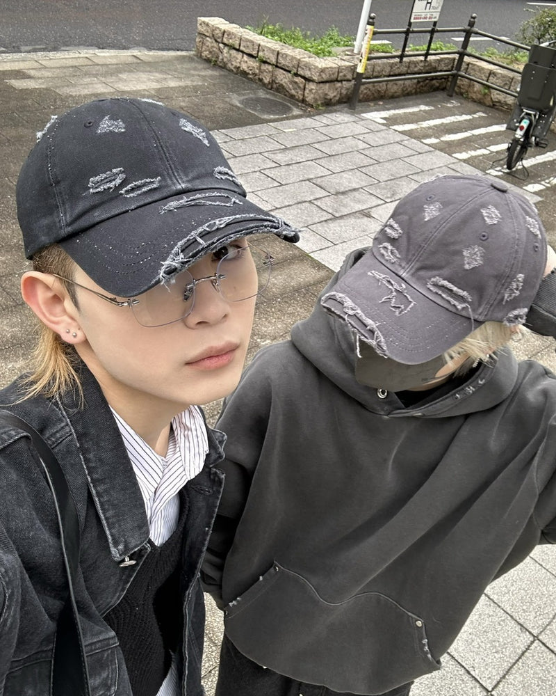 大阪店WEB限定受注制【Chikashitsu +】vintage damage cap (2color)