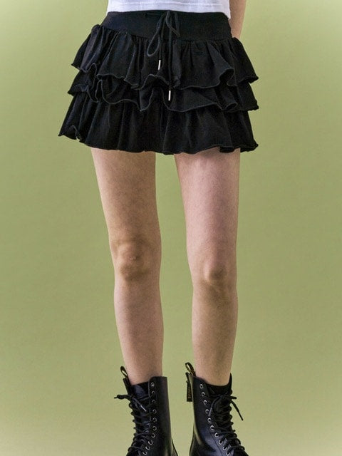 【FANCY CLUB】PUFF SWEAT CANCAN MINI SKIRT