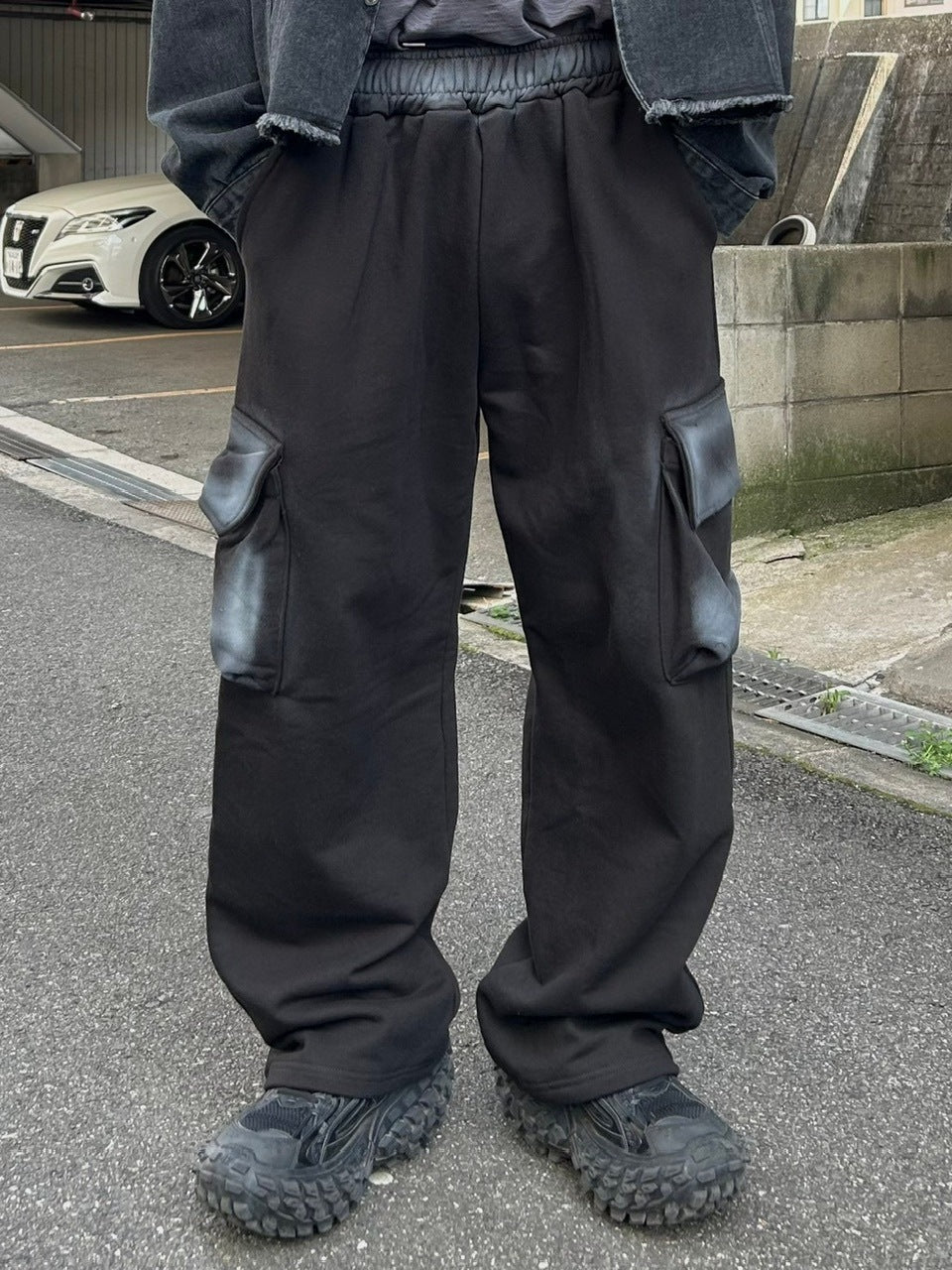 大阪店WEB限定【Chikashitsu +】washed sweat cargo pants (2color)