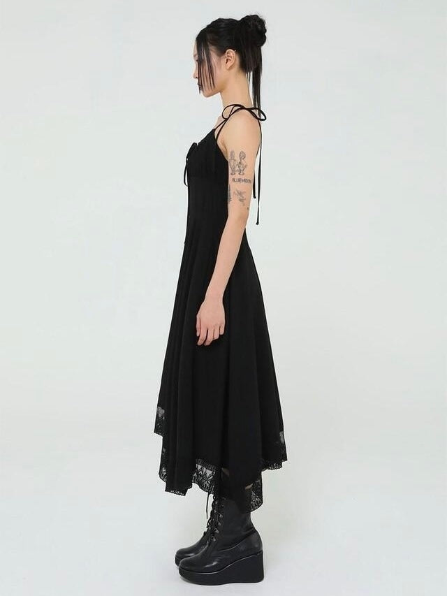 【Uglyshadow】LACE RIBBON SLEEVELESS DRESS