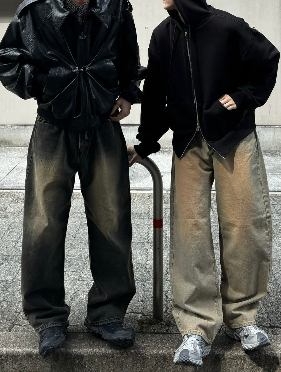 【Chikashitsu +】vintage wash semi wide denim pants 3 / 【チカシツプラス】ヴィンテージウォッシュセミワイドデニムパンツ