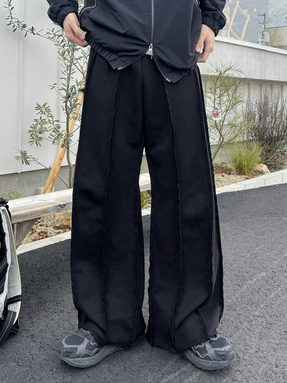 【youll】reverse wide sweat pants (2color)