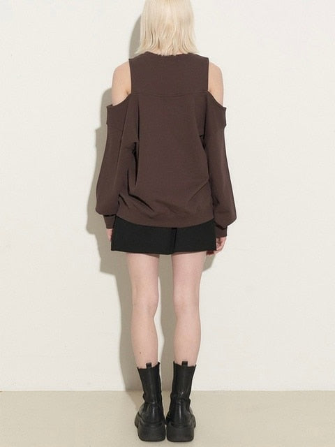 【ROCK CAKE】Open Shoulder Sweatshirt