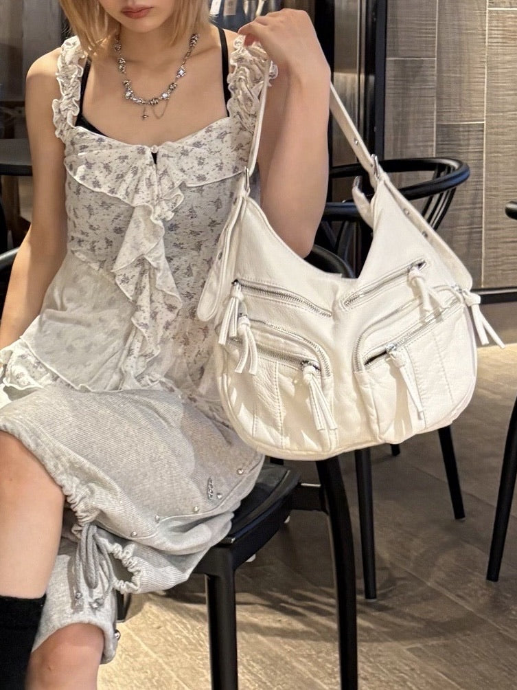 受注制【Never mind the XU】leather shoulder bag (2color) / 【ネバーマインドザエックスユー】レザーショルダーバッグ
