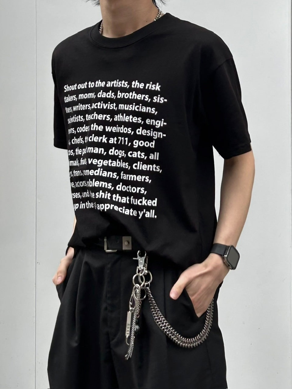 受注制【Chikashitsu +】logo lettering t-shirt (2color) / 【チカシツプラス】ロゴレタリングプリント半袖Tシャツ