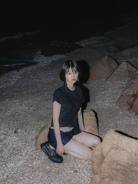 【FLAREUP】Diagonal Strap T-shirt