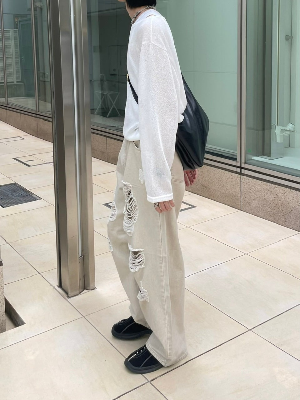 受注制【Chikashitsu +】belt design summer knit (3color)