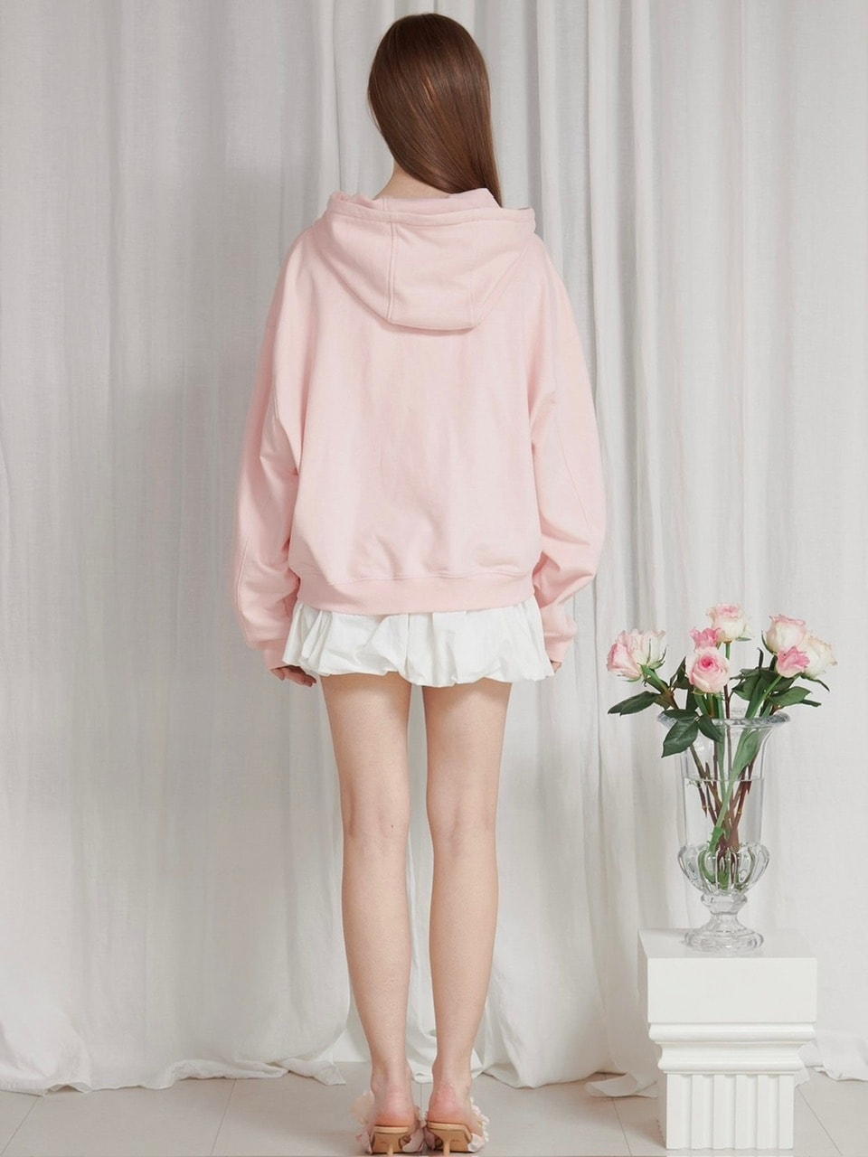 【PAIN OR PLEASURE】ROSE 2WAY HOOD ZIP UP