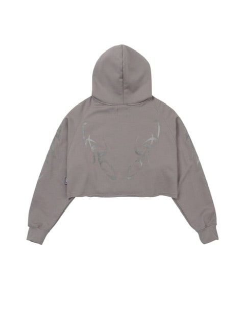 【AJOBYAJO】Tribal AJO Applique Cropped Hoodie