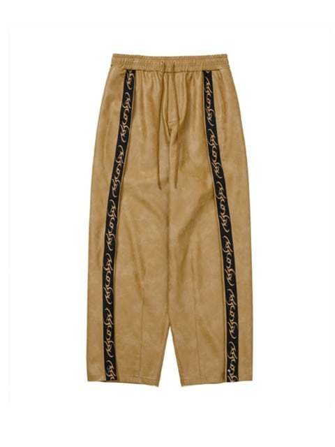 【AJOBYAJO】Vegan Leather One Tuck Track Pants