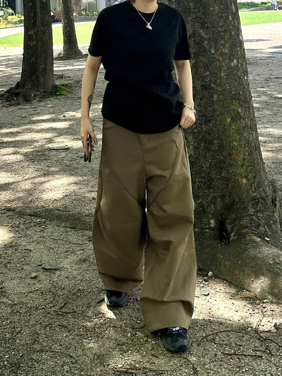 【Chikashitsu +】pattern design slacks (2color)