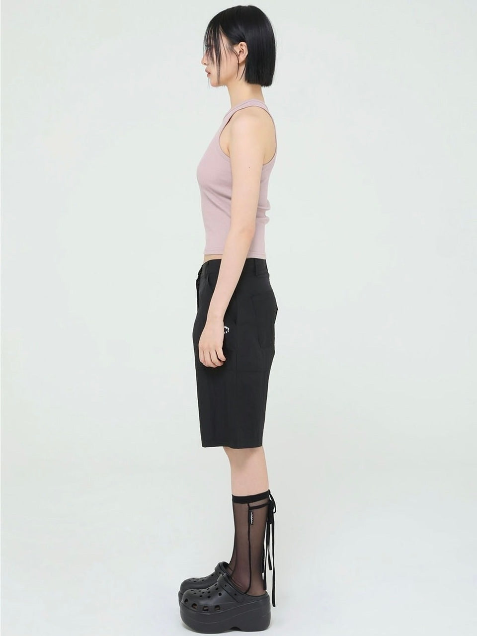 【Uglyshadow】BEADS MANGO SLEEVELESS / 【アグリーシャドウ】ビーズシンプルタンクトップ