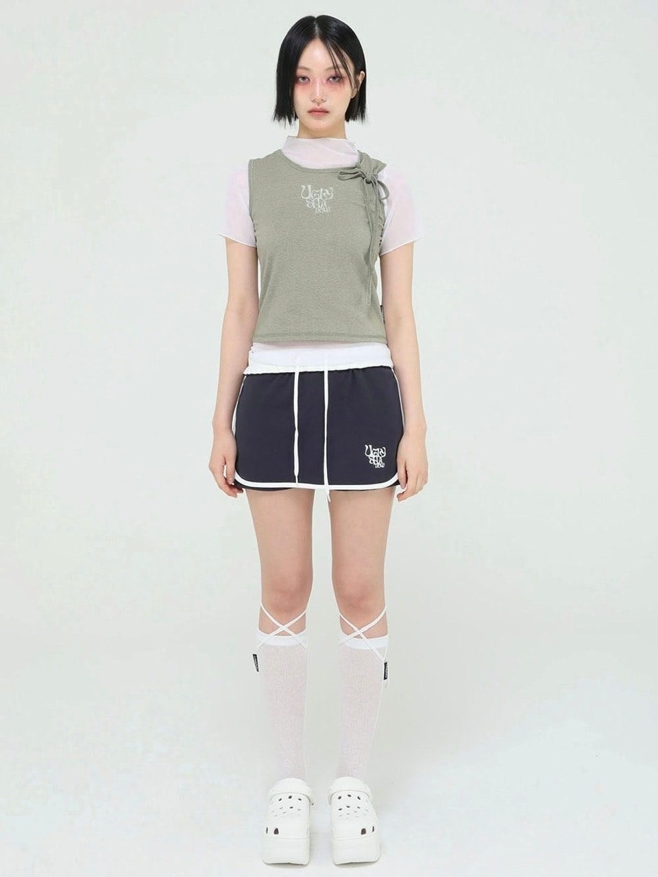 【Uglyshadow】PIGMENT MASH SLEEVELESS SET