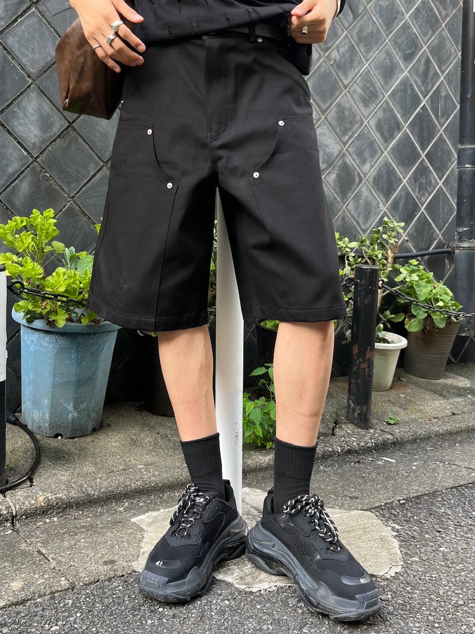 東京店WEB限定受注制【Chikashitsu +】utility half pants (2color)