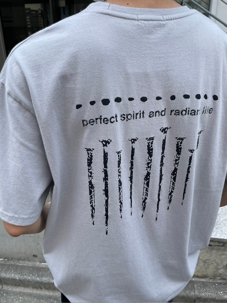 受注制【Chikashitsu +】nail back print t-shirt (3color)