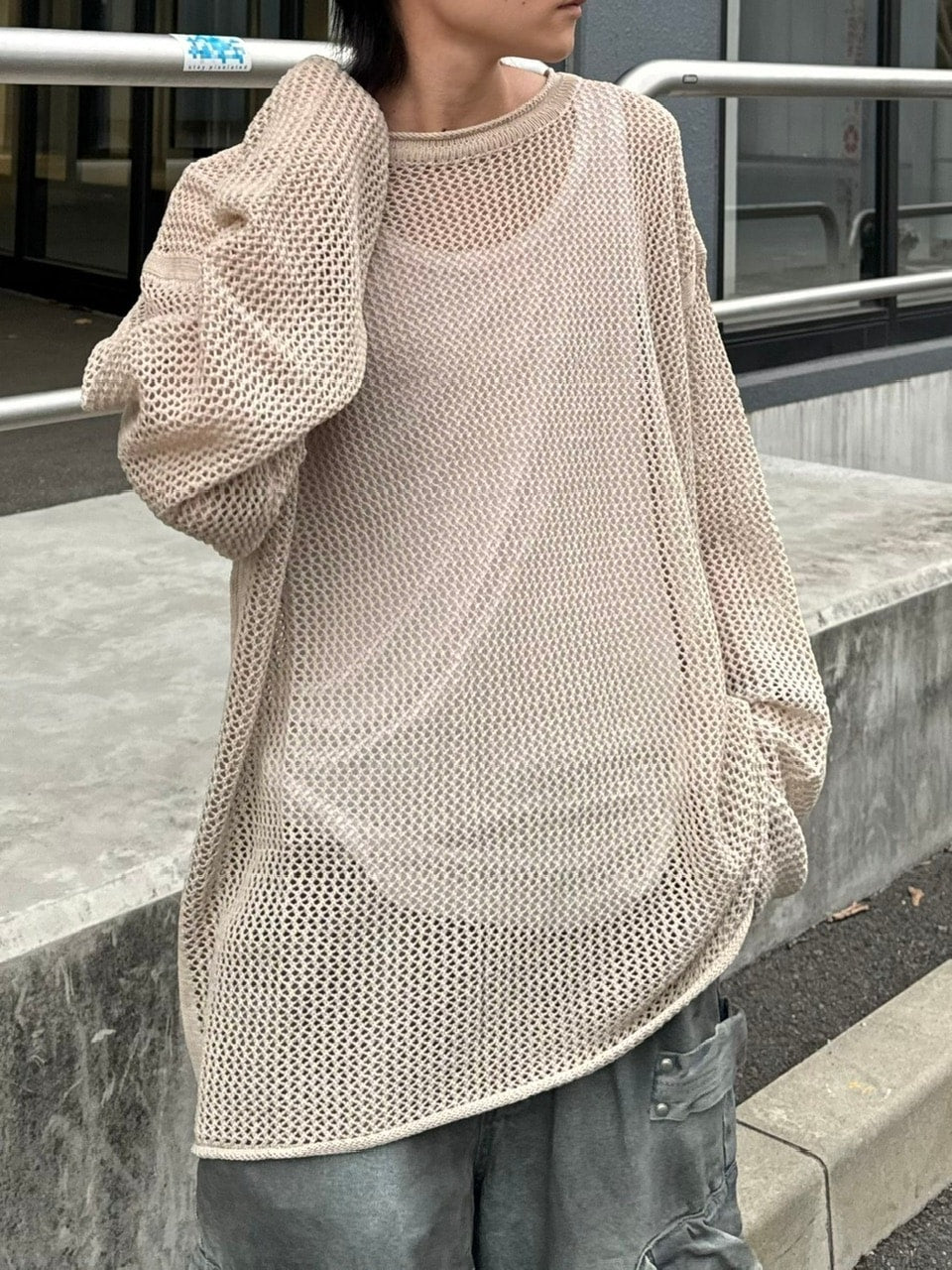 【Chikashitsu +】oversized net summer knit (3color)