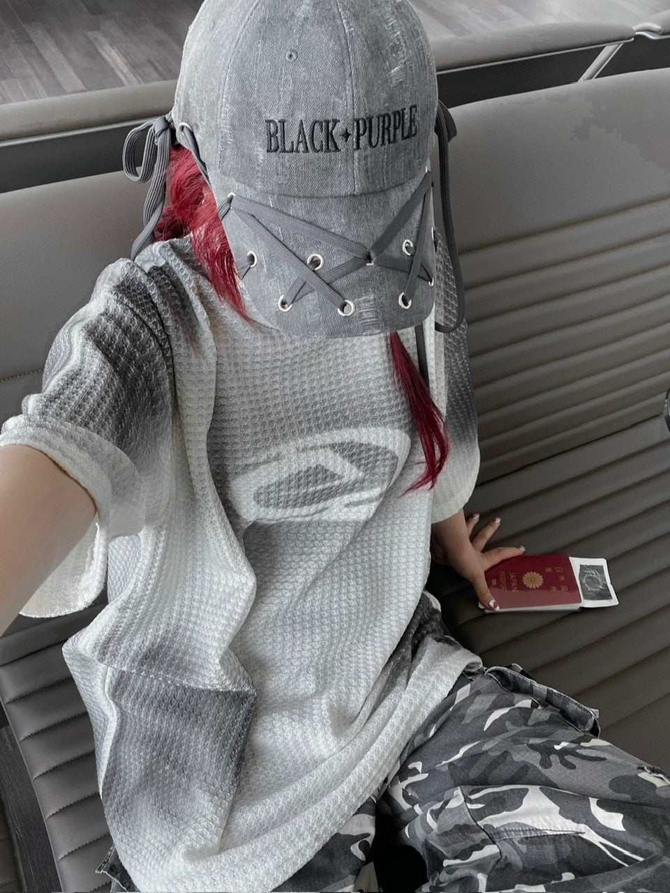 受注制【Never mind the XU】washing waffle tee (3color)