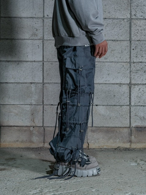 【DIG YOUR OWN GRAVE】WASHING TECH FLAIR PANTS (2color) / 【ディグユアオウングレイブ】ウォッシングテックフレアカーゴパンツ