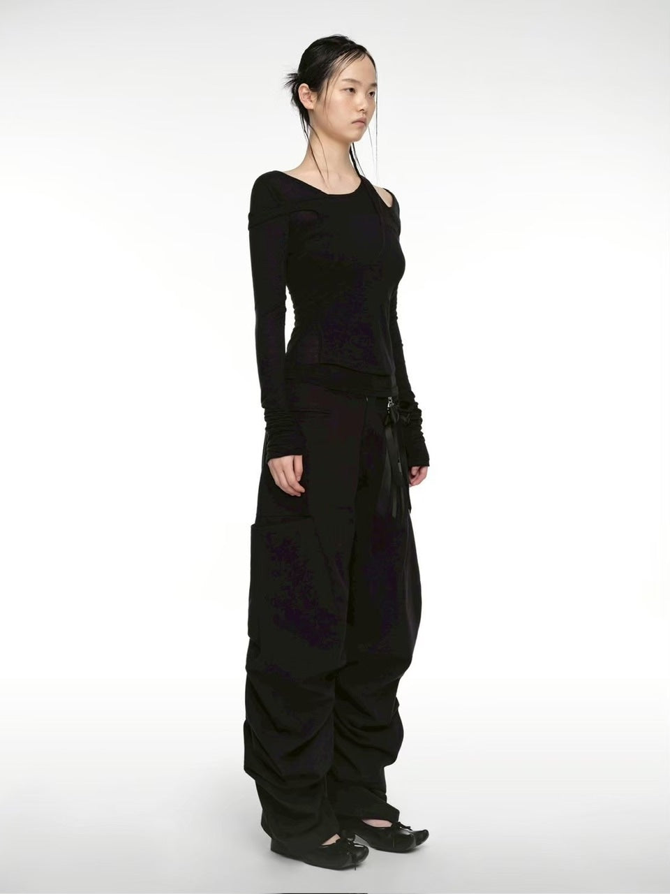【NACHE】PINTUCK WIDE PANTS (UNISEX)