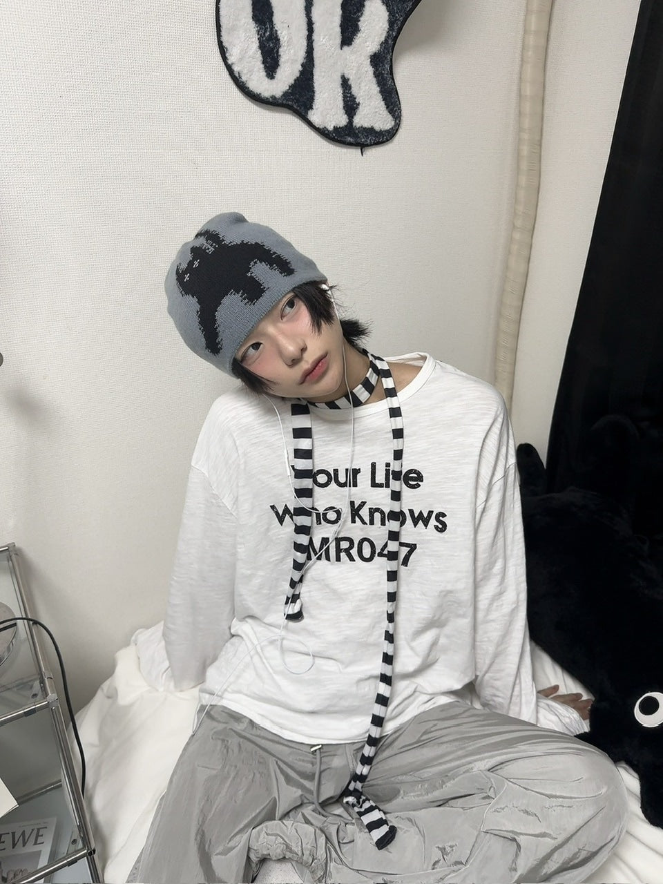 国際配送【LUV CODE】shadow cat beanie (2color)
