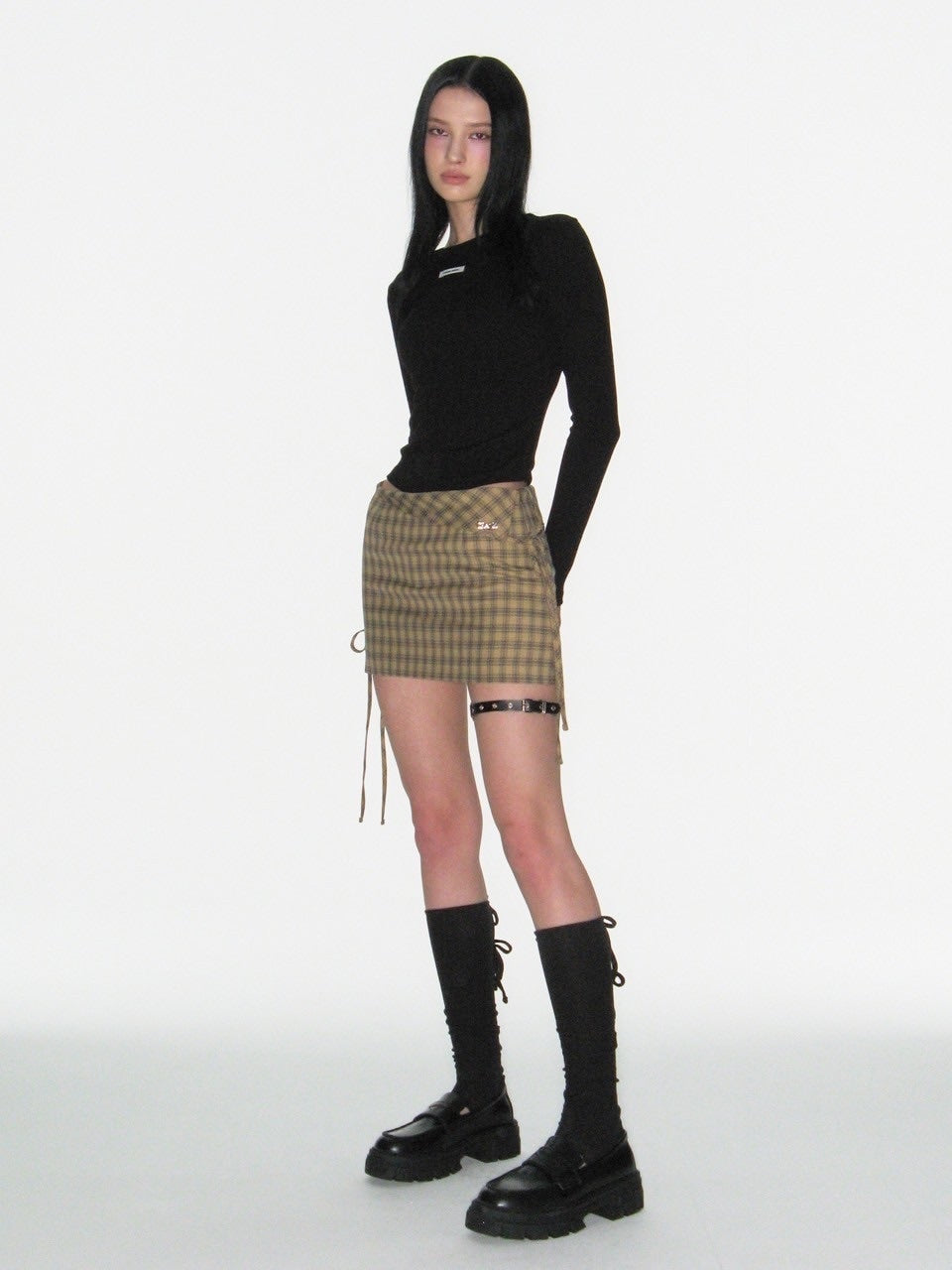 【CRANK】KNIT RIBBON LEG WARMERS