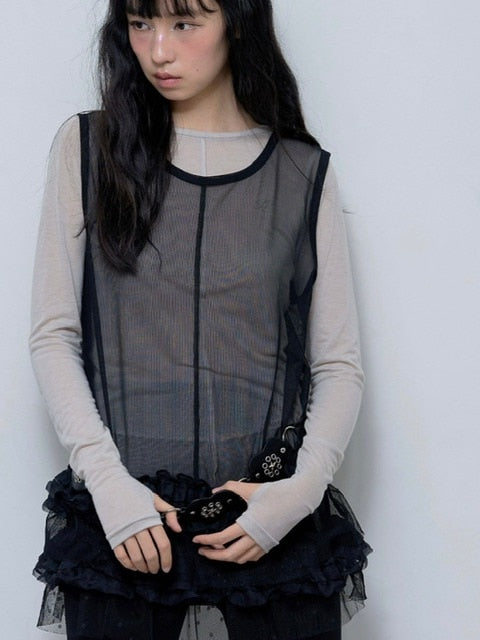 【FANCY CLUB】DOT LAYERED DRESS