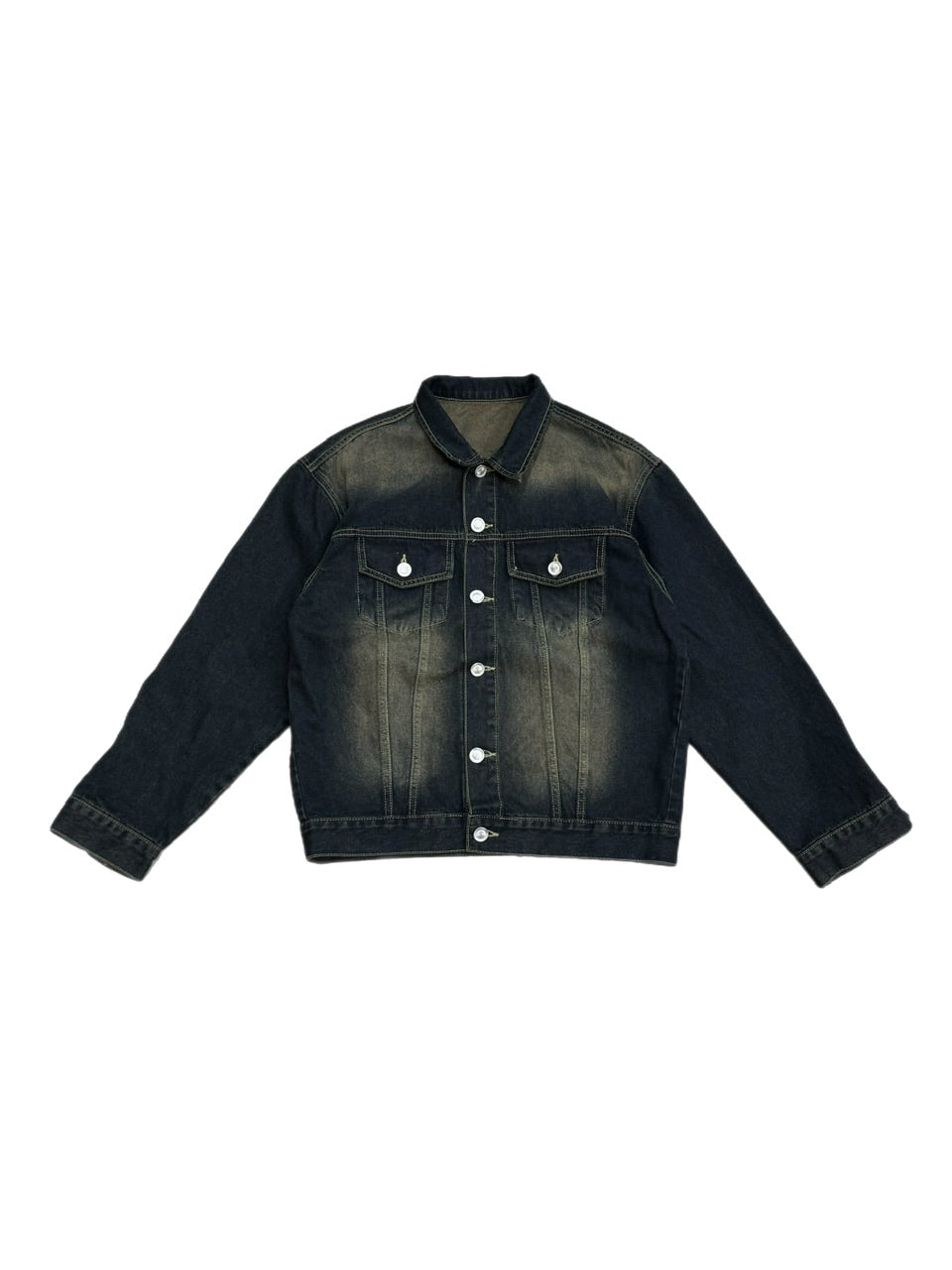 受注制【Chikashitsu +】vintage wash denim jacket 2 (2color)