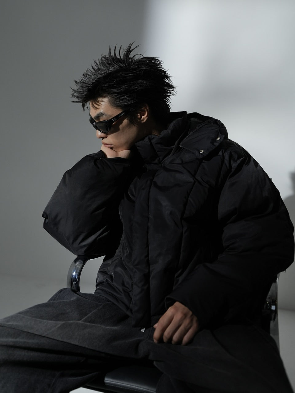 【CS】2way cropped puffer jacket (black)