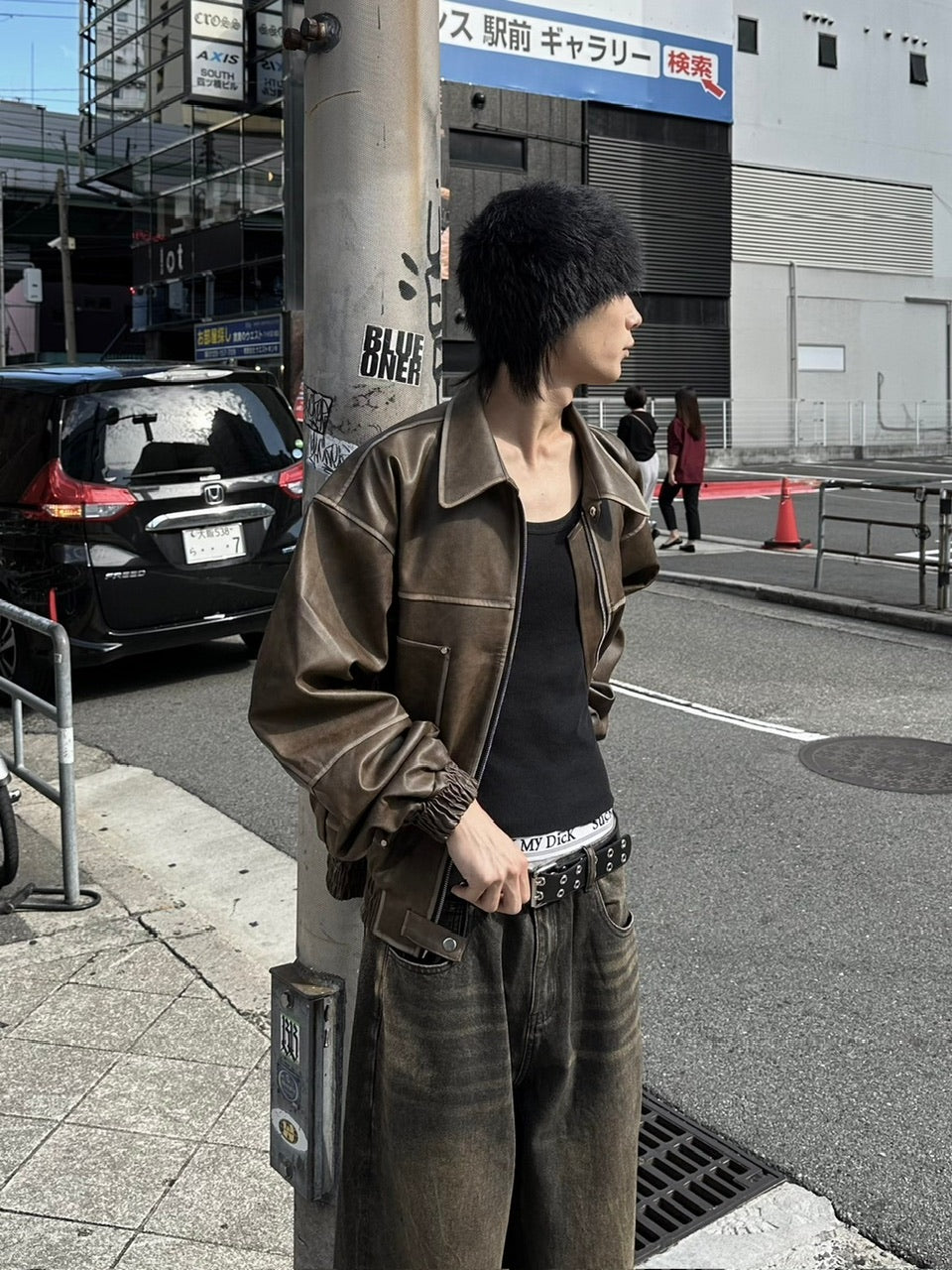 大阪店WEB限定受注制【Chikashitsu +】washing vegan leather jacket (2color)