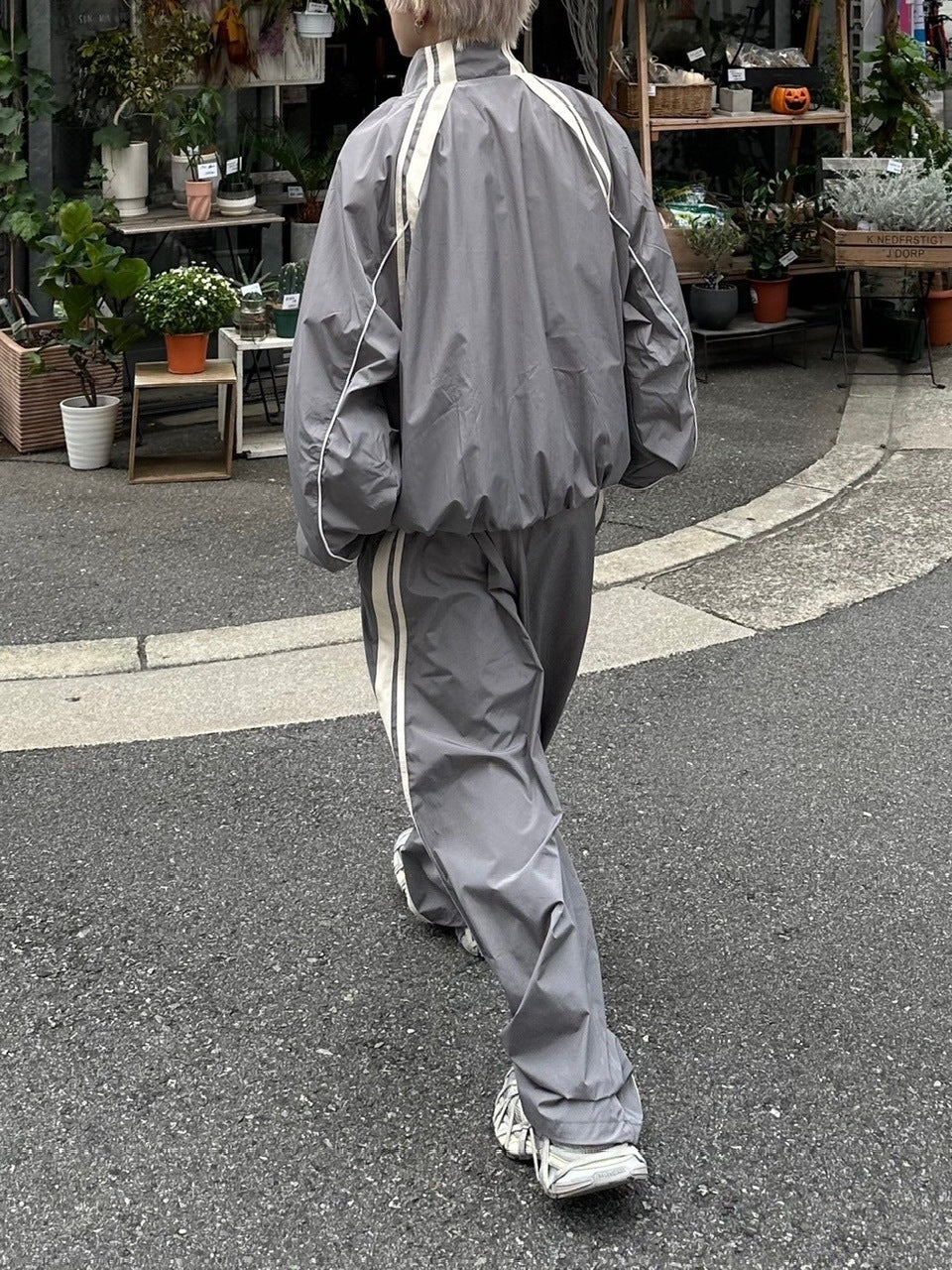 受注制【Chikashitsu +】set up line track jacket (2color) / 【チカシツプラス】セットアップサイドライントラック長袖ジャケットブルゾン