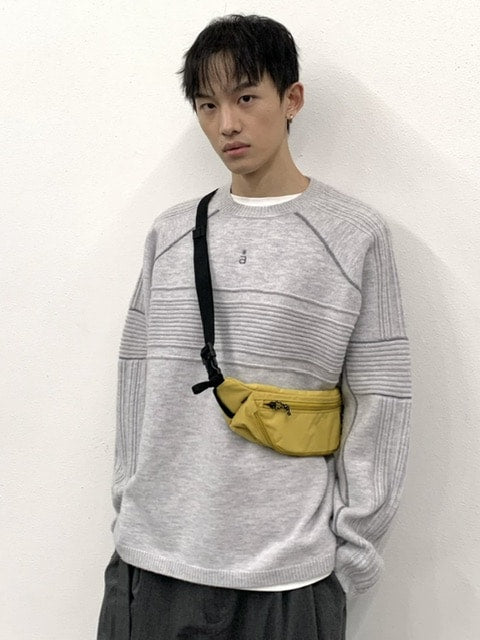 【ARCH by ROARINGWILD】Pattern Contrasting Decorative Thread Wool Sweater