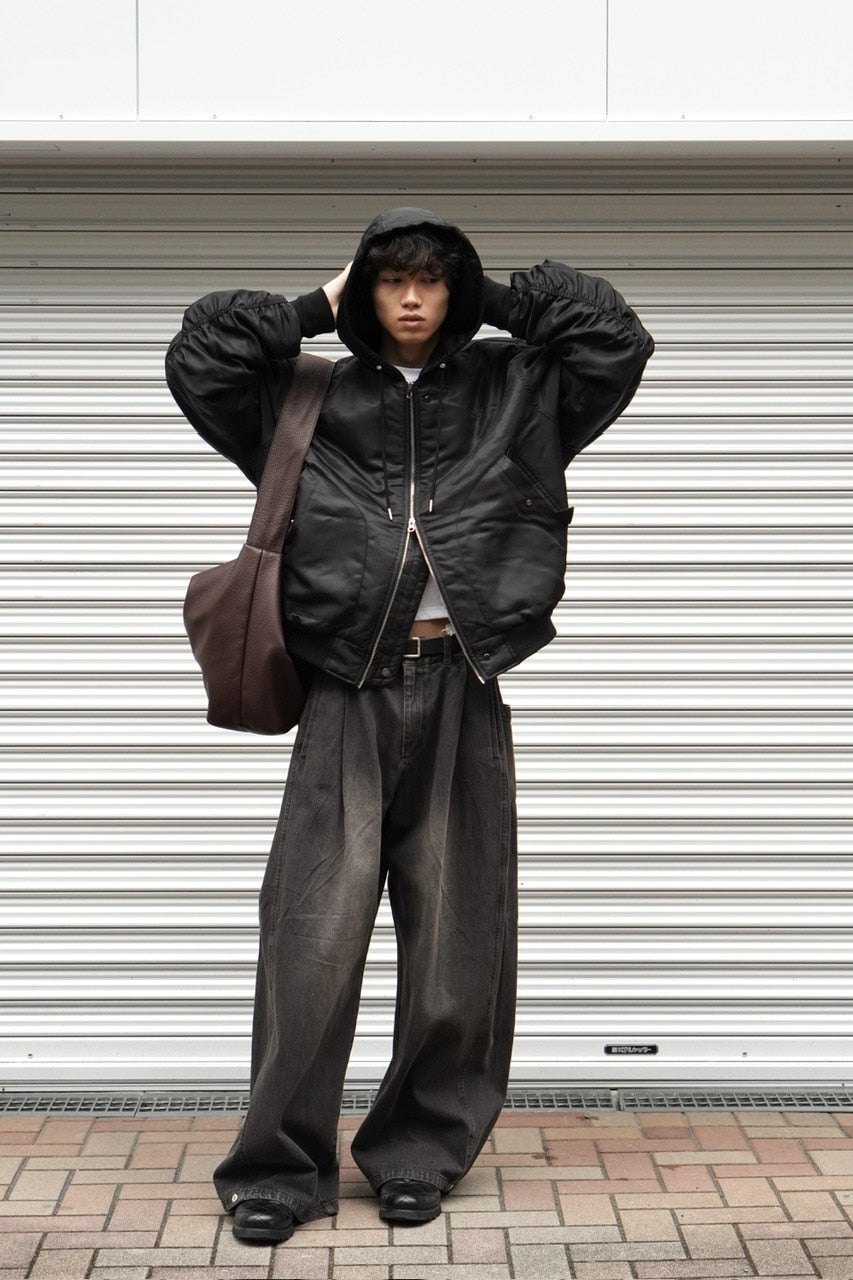 東京店WEB限定【Chikashitsu +】hooded bomber jacket (2color)