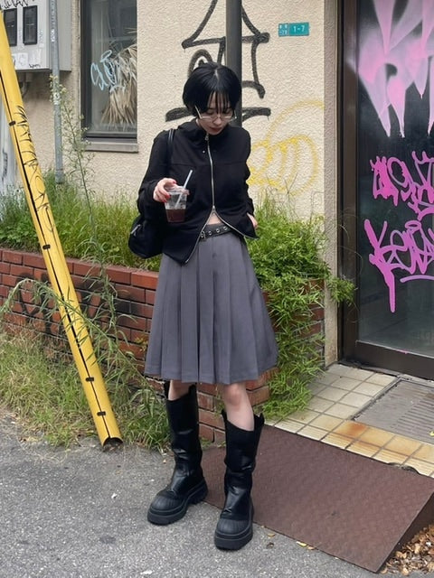 受注制【oaks】design double zip up hoodie (2color)