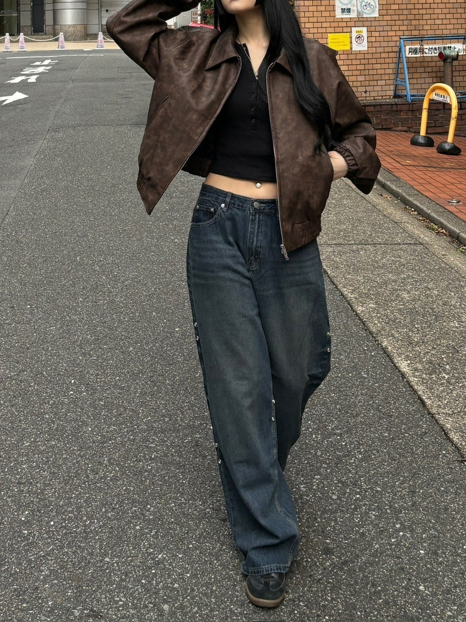 受注制【oaks】fake leather jacket (2color) / 【オークス】フェイクレザージャケット