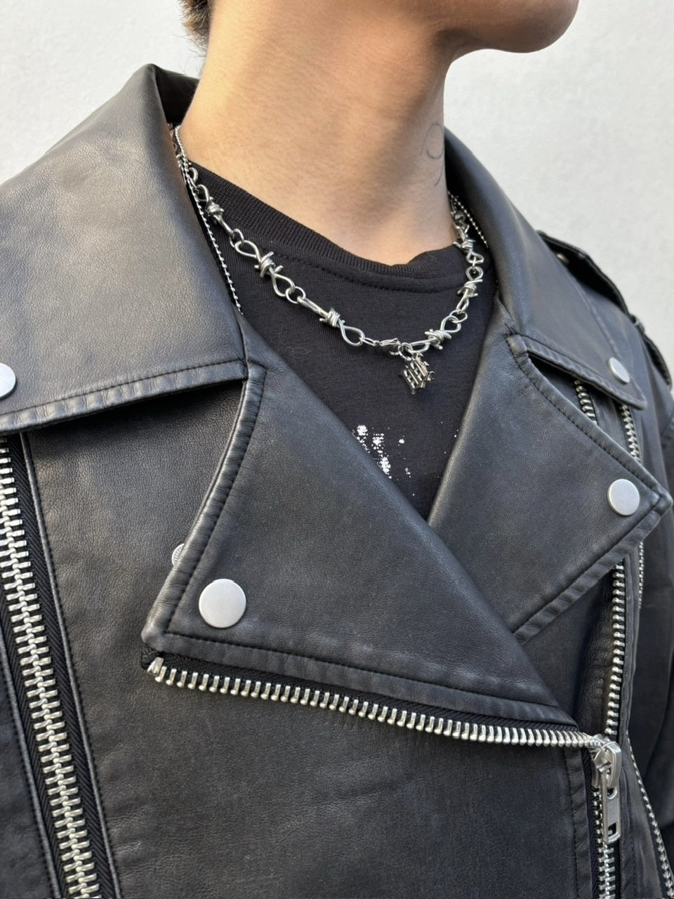 受注制【Never mind the XU】washed leather jacket