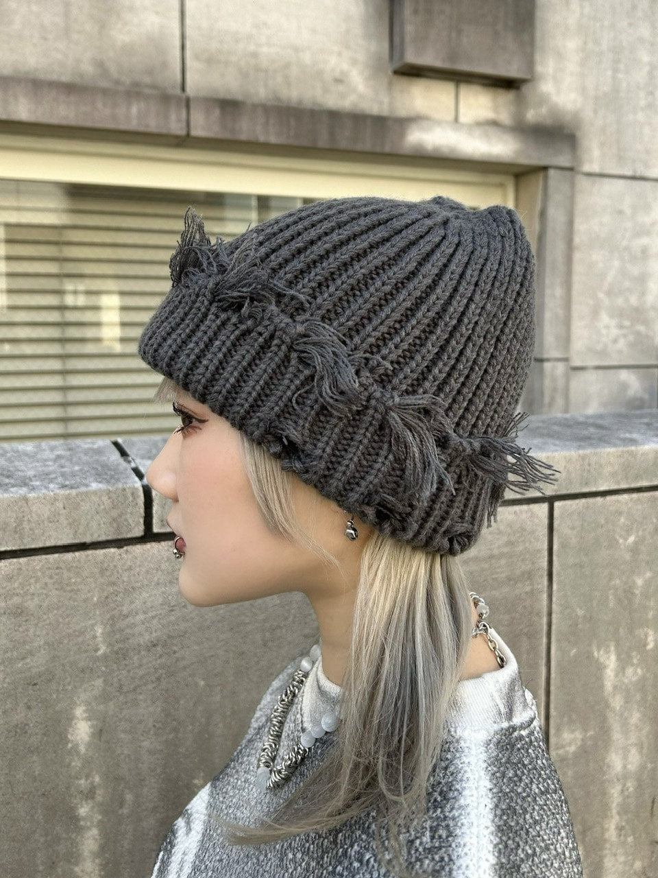受注制【Never mind the XU】damage beanie (2color)
