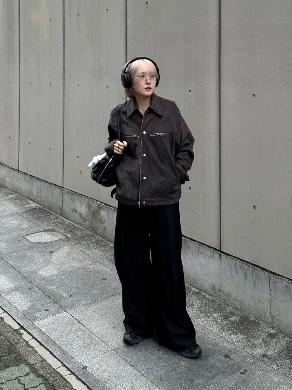 受注制【Chikashitsu +】fake suede zipper blouson (3color