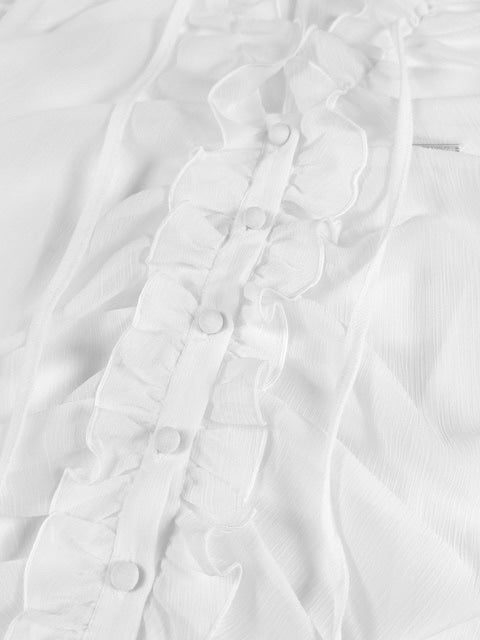 【HOLY NUMBER 7】lace ruffle strap blouse