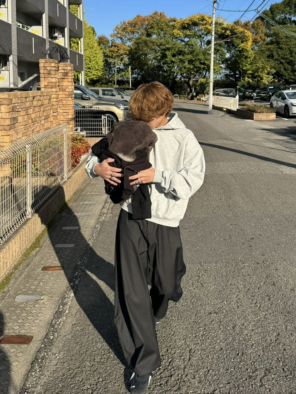 国際配送【RENOL】design cropped hoodie (2color)