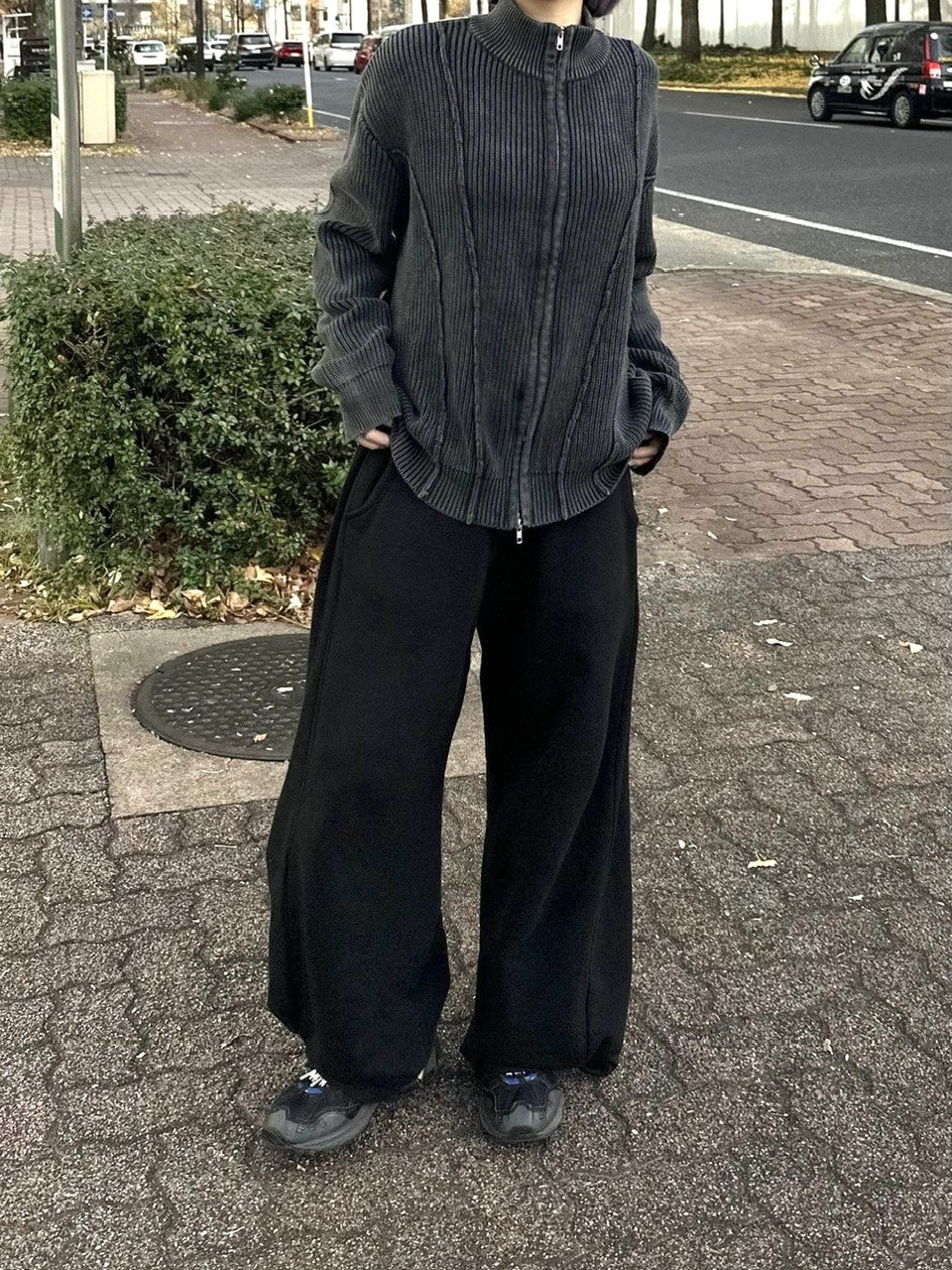 受注制【youll】wash double zip knit (2color)